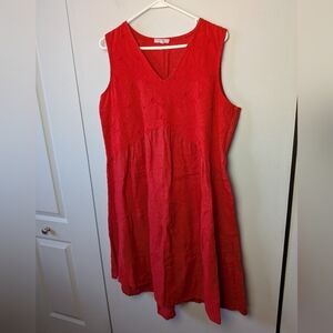 100% LINEN Rosemarine Made In Italy Dress Size Large Mini Lenght Sleeveless